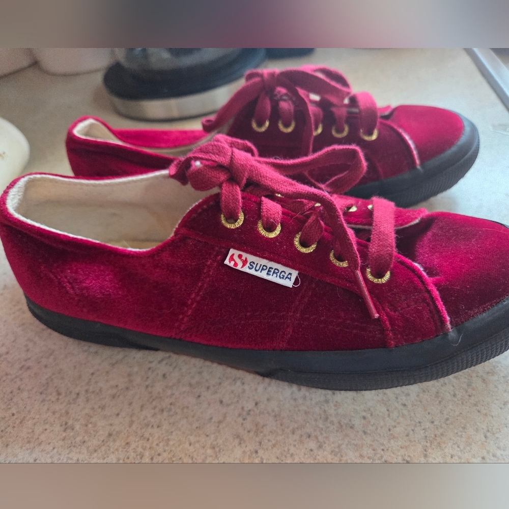 Superga Kids Red Velvet Sneakers